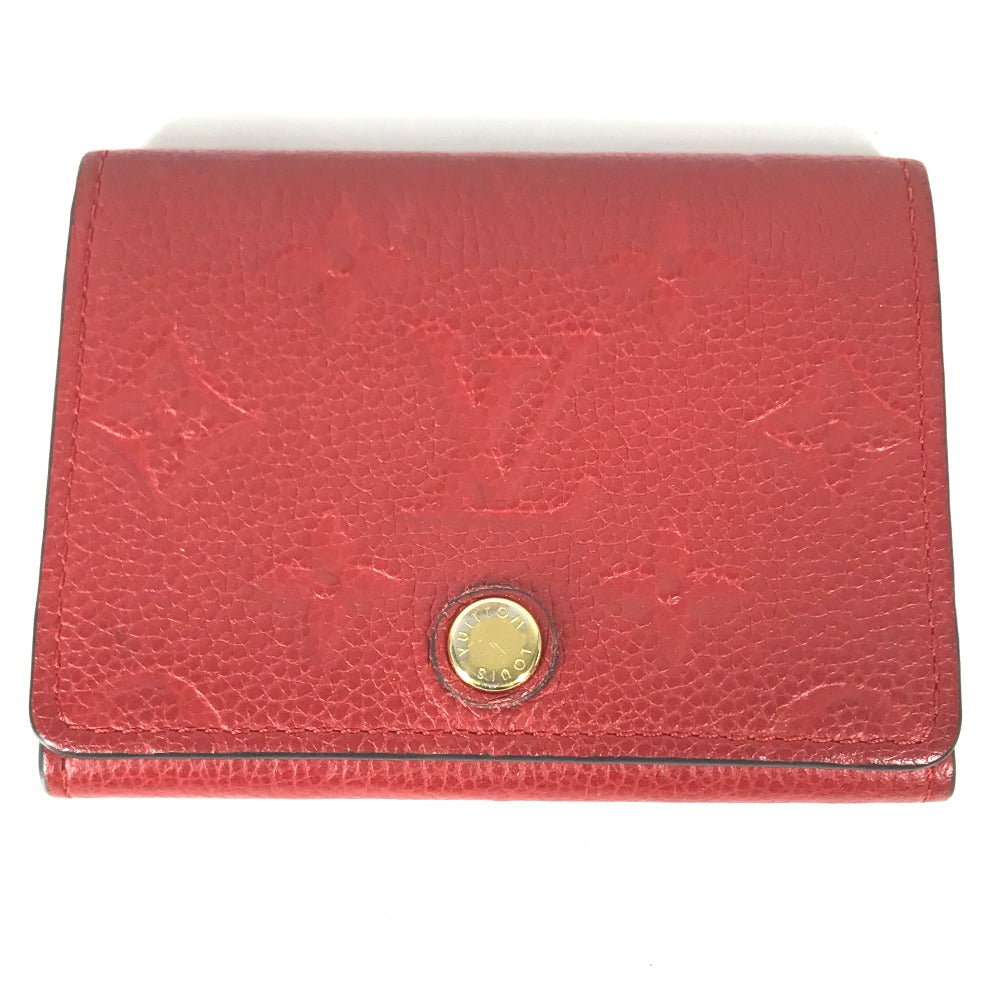 LOUIS VUITTON Card Case M58457 Monogram Ann Platt Leather Red Monogram Ann Platt Annevelt Cult De Vigitte Women Used Authentic