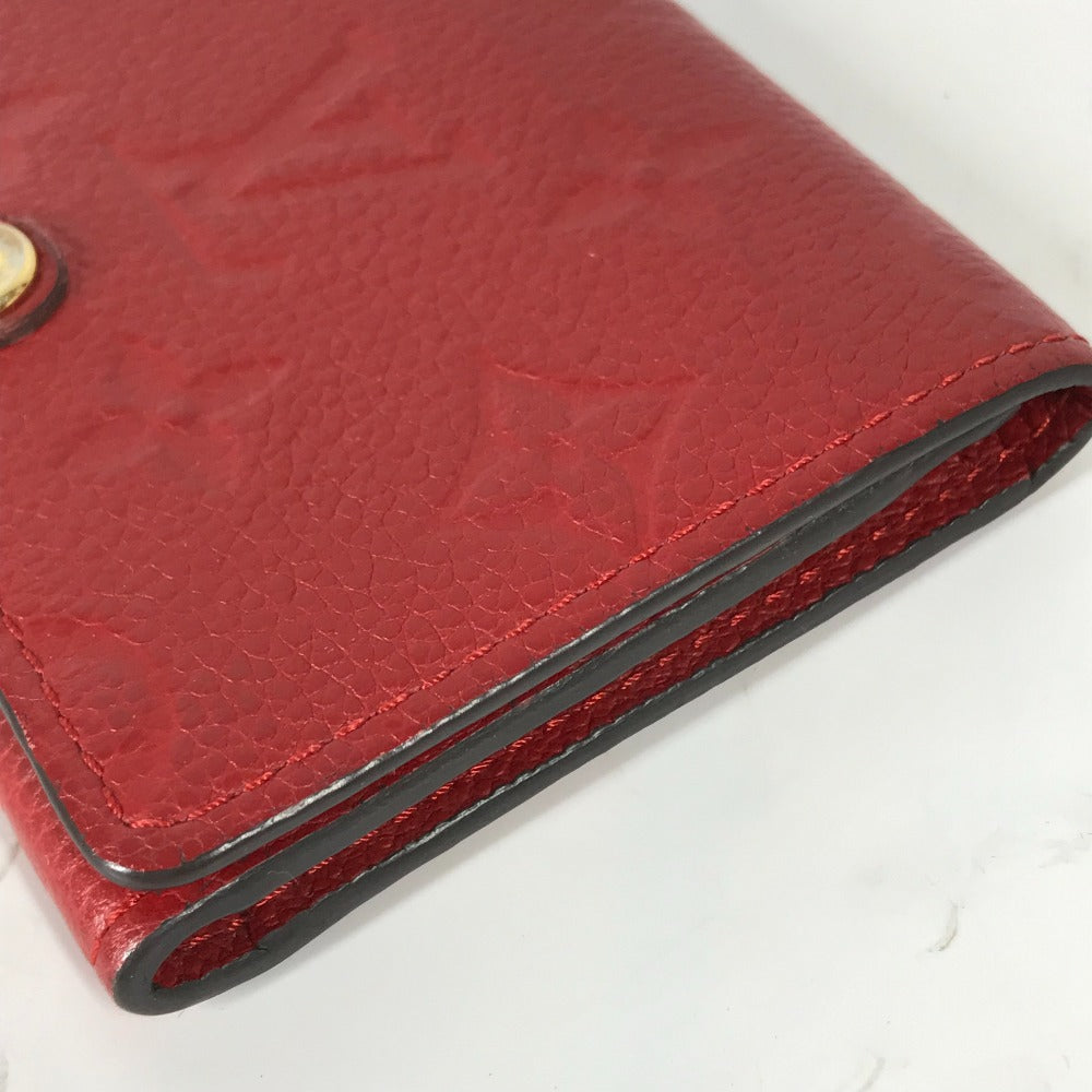 LOUIS VUITTON Card Case M58457 Monogram Ann Platt Leather Red Monogram Ann Platt Annevelt Cult De Vigitte Women Used Authentic