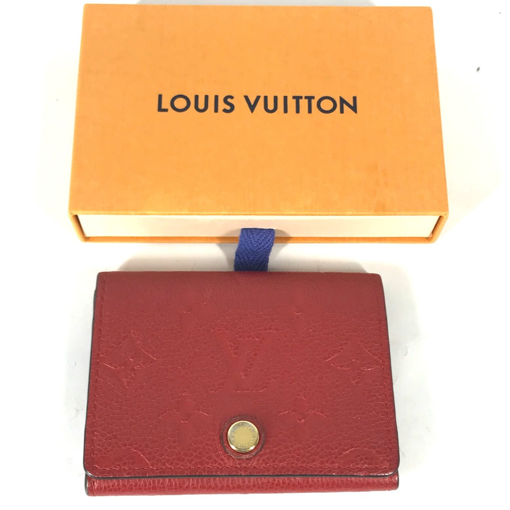 LOUIS VUITTON Card Case M58457 Monogram Ann Platt Leather Red Monogram Ann Platt Annevelt Cult De Vigitte Women Used Authentic