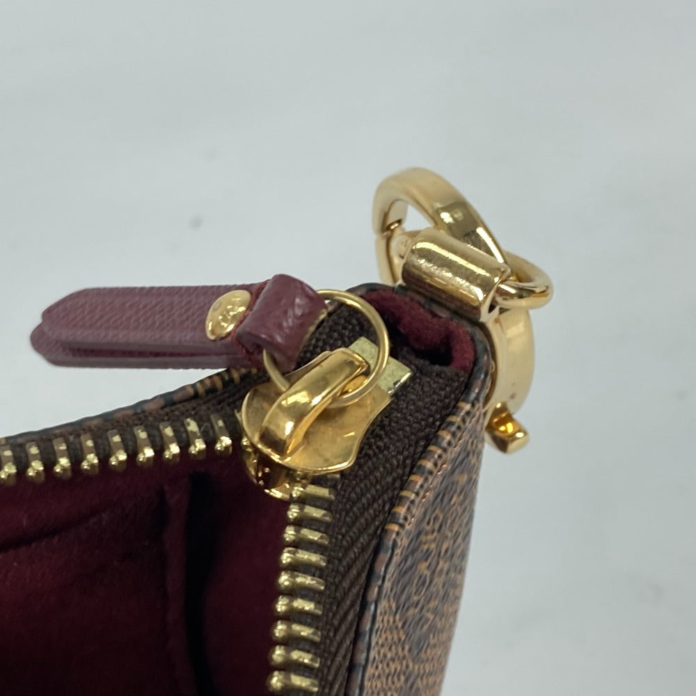 LOUIS VUITTON Shoulder Bag N63091 Damier canvas Brown Damier Pochette Mira MM Women Used Authentic