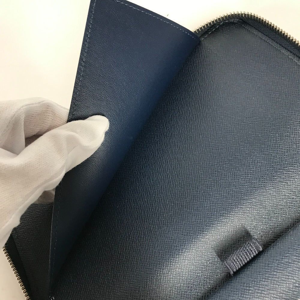 LOUIS VUITTON Long Wallet Purse M30515 Taiga Leather blue Taiga Zippy Organizer