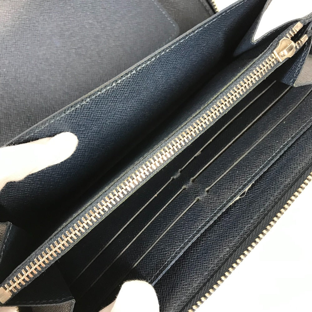 LOUIS VUITTON Long Wallet Purse M30515 Taiga Leather blue Taiga Zippy Organizer