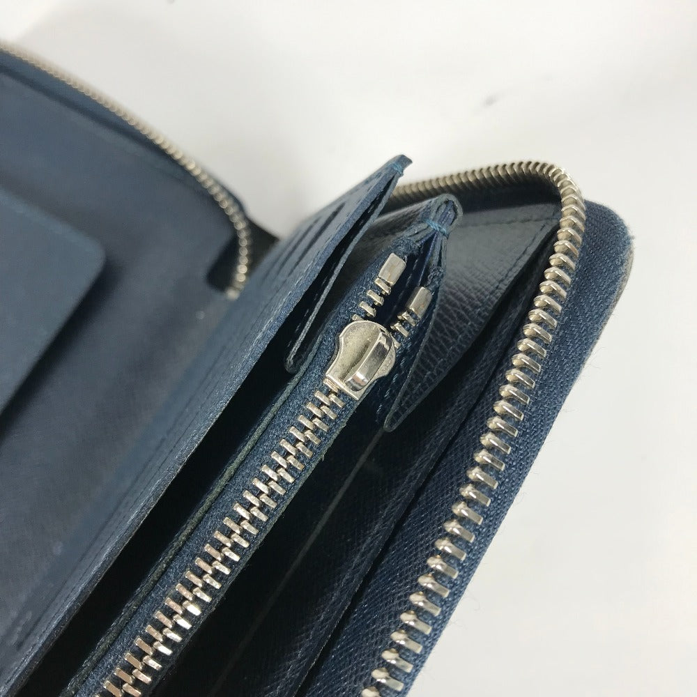 LOUIS VUITTON Long Wallet Purse M30515 Taiga Leather blue Taiga Zippy Organizer