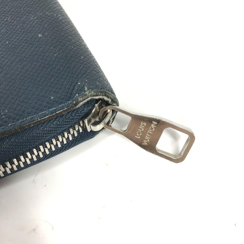 LOUIS VUITTON Long Wallet Purse M30515 Taiga Leather blue Taiga Zippy Organizer