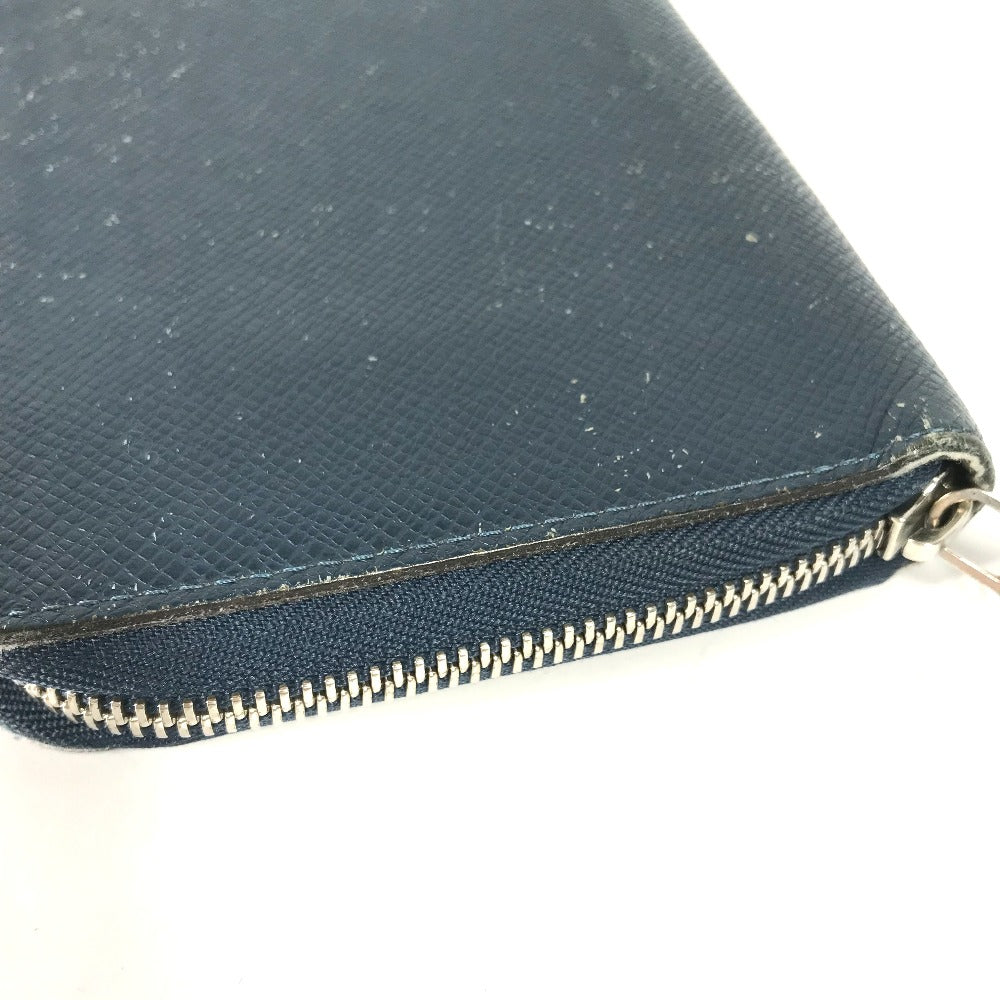 LOUIS VUITTON Long Wallet Purse M30515 Taiga Leather blue Taiga Zippy Organizer