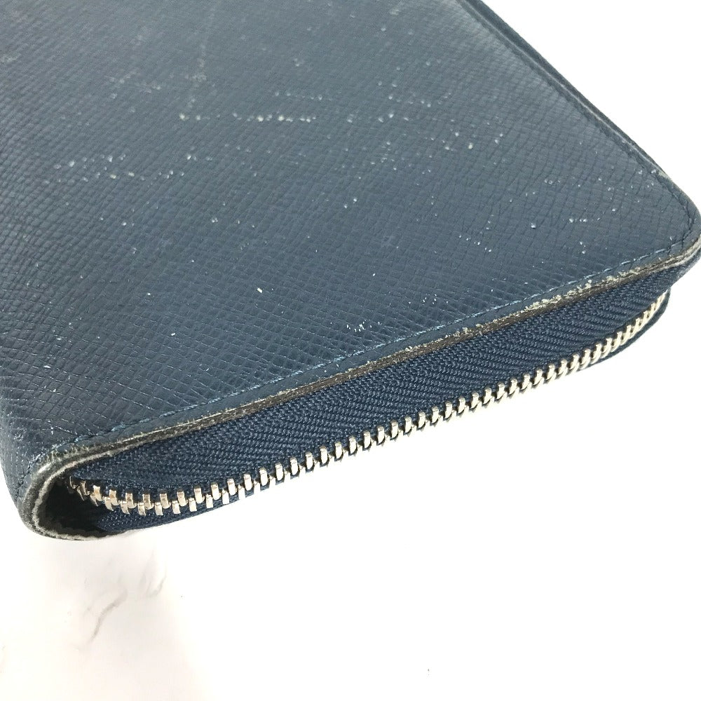 LOUIS VUITTON Long Wallet Purse M30515 Taiga Leather blue Taiga Zippy Organizer