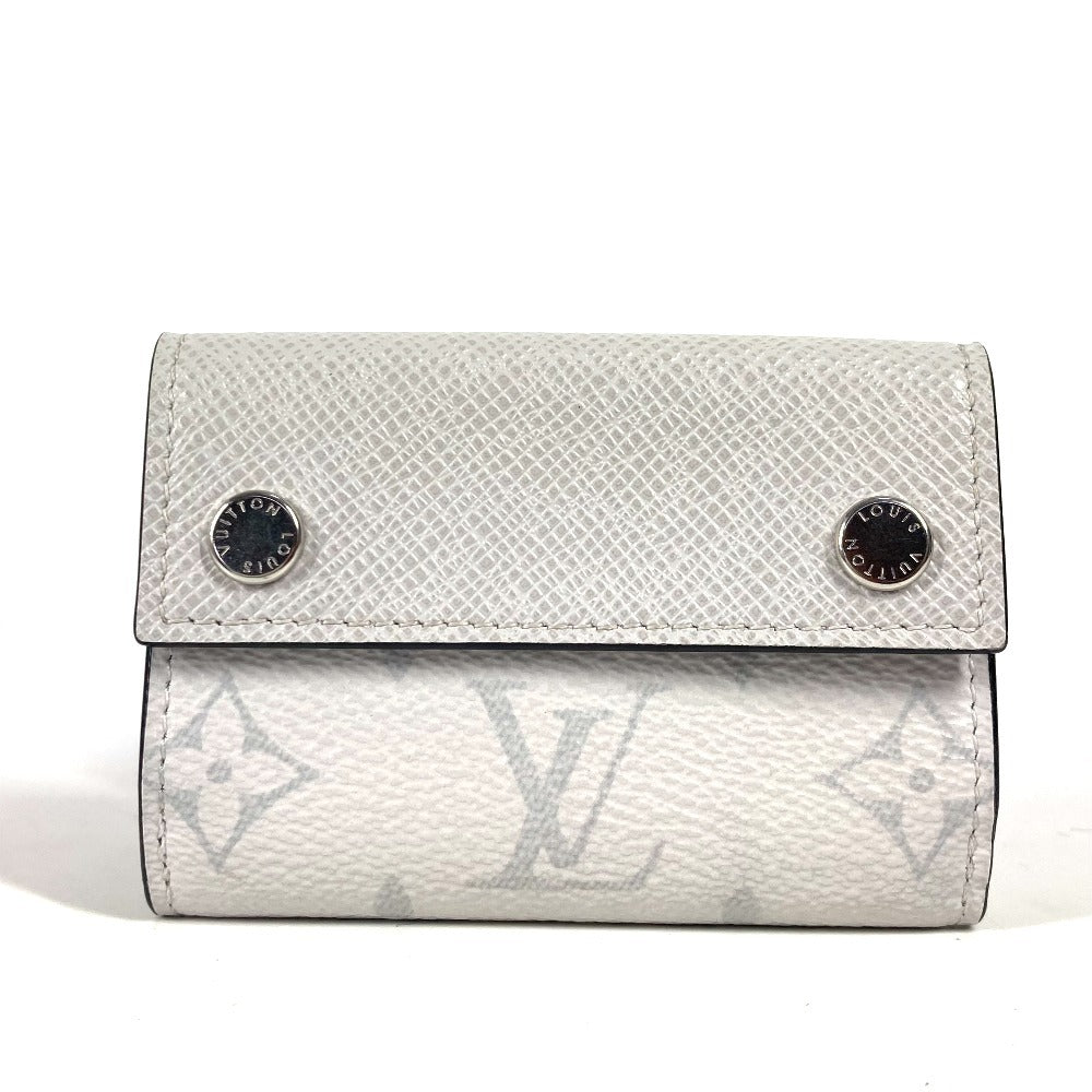 LOUIS VUITTON Trifold wallet M30899 Taiga Leather, Monogram Canvas white Taigalama Discovery Compact Wallet