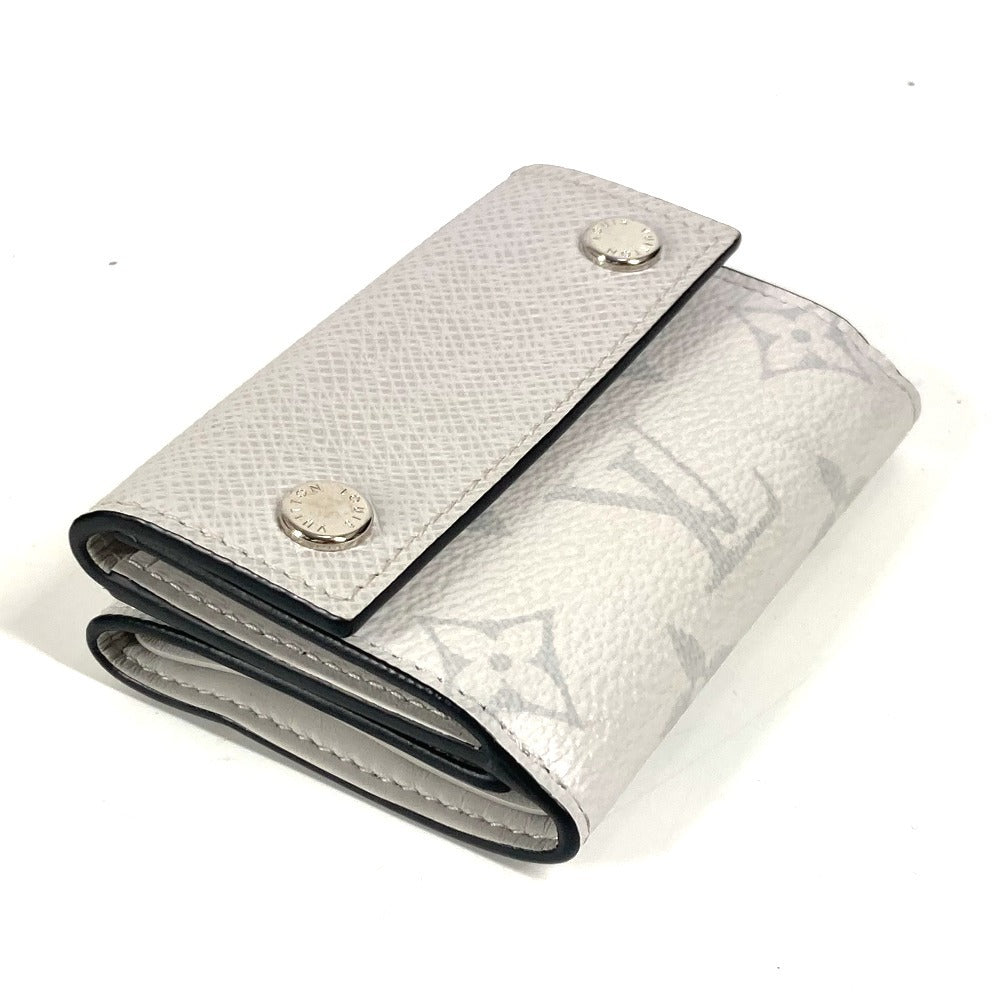 LOUIS VUITTON Trifold wallet M30899 Taiga Leather, Monogram Canvas white Taigalama Discovery Compact Wallet