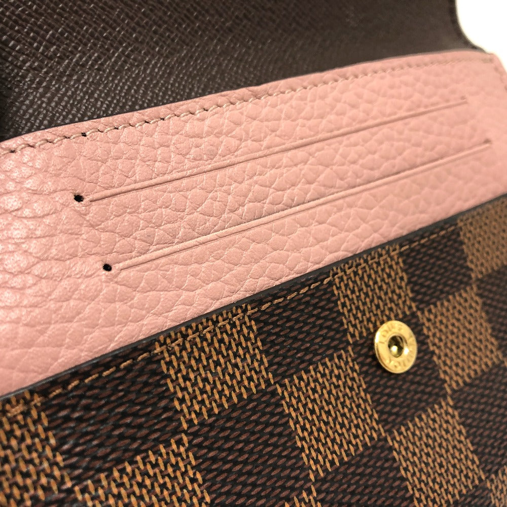 LOUIS VUITTON Folded wallet N60043 Damier canvas Brown Portefeuille Normandy