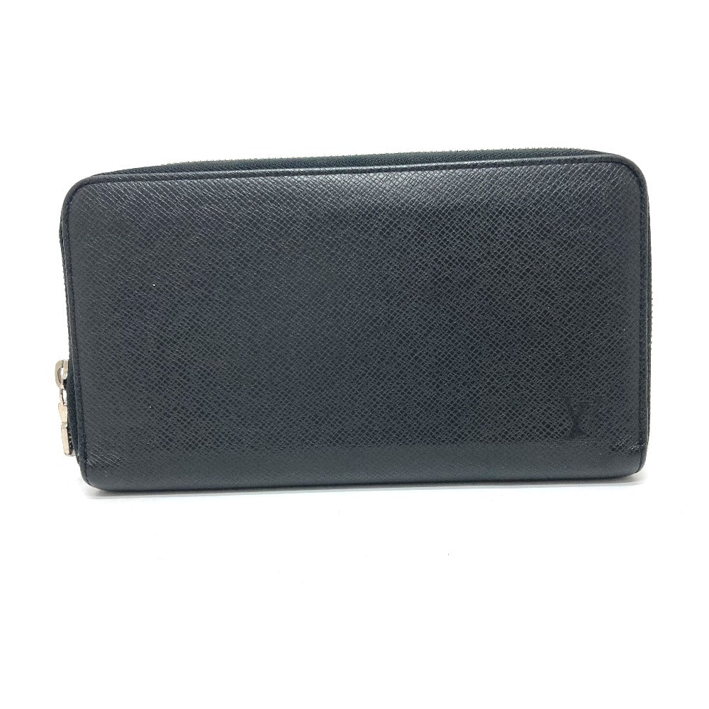 LOUIS VUITTON Long Wallet Purse M30056 Taiga Leather black Zippy Organizer NM