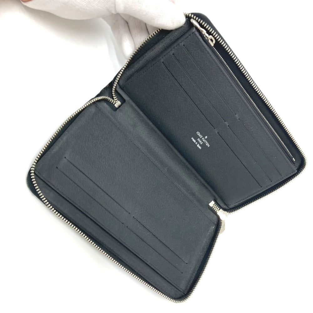 LOUIS VUITTON Long Wallet Purse M30056 Taiga Leather black Zippy Organizer NM