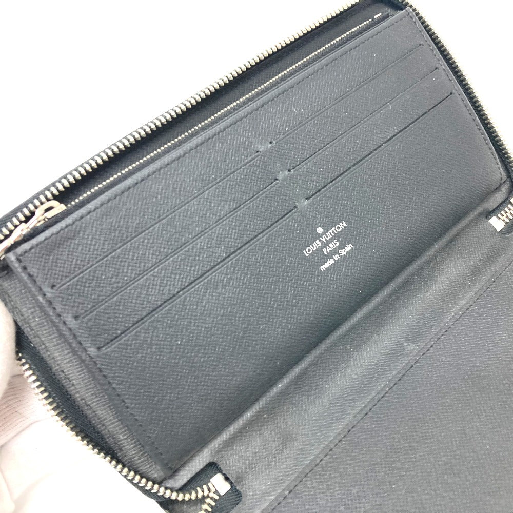 LOUIS VUITTON Long Wallet Purse M30056 Taiga Leather black Zippy Organizer NM