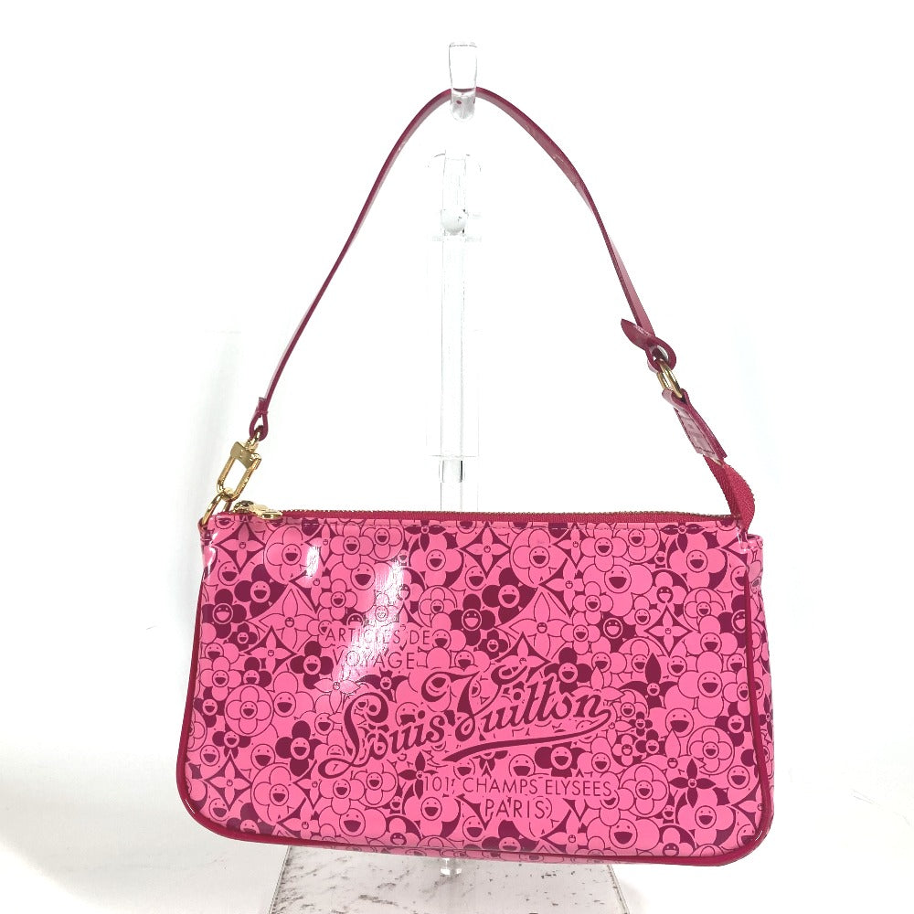 LOUIS VUITTON Accessory pouch M93166 PVC / Leather pink Cosmic Blossom Pochette Cosmic Women Used Authentic