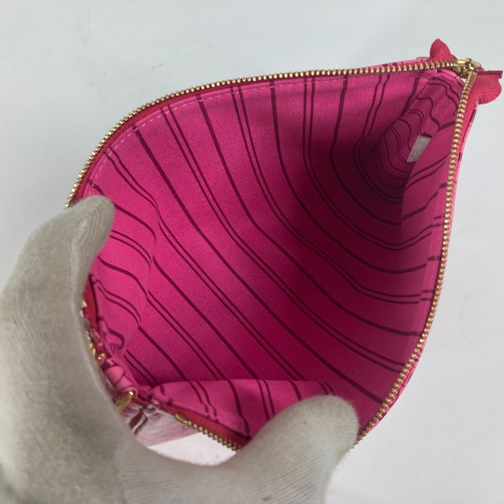 LOUIS VUITTON Accessory pouch M93166 PVC / Leather pink Cosmic Blossom Pochette Cosmic Women Used Authentic