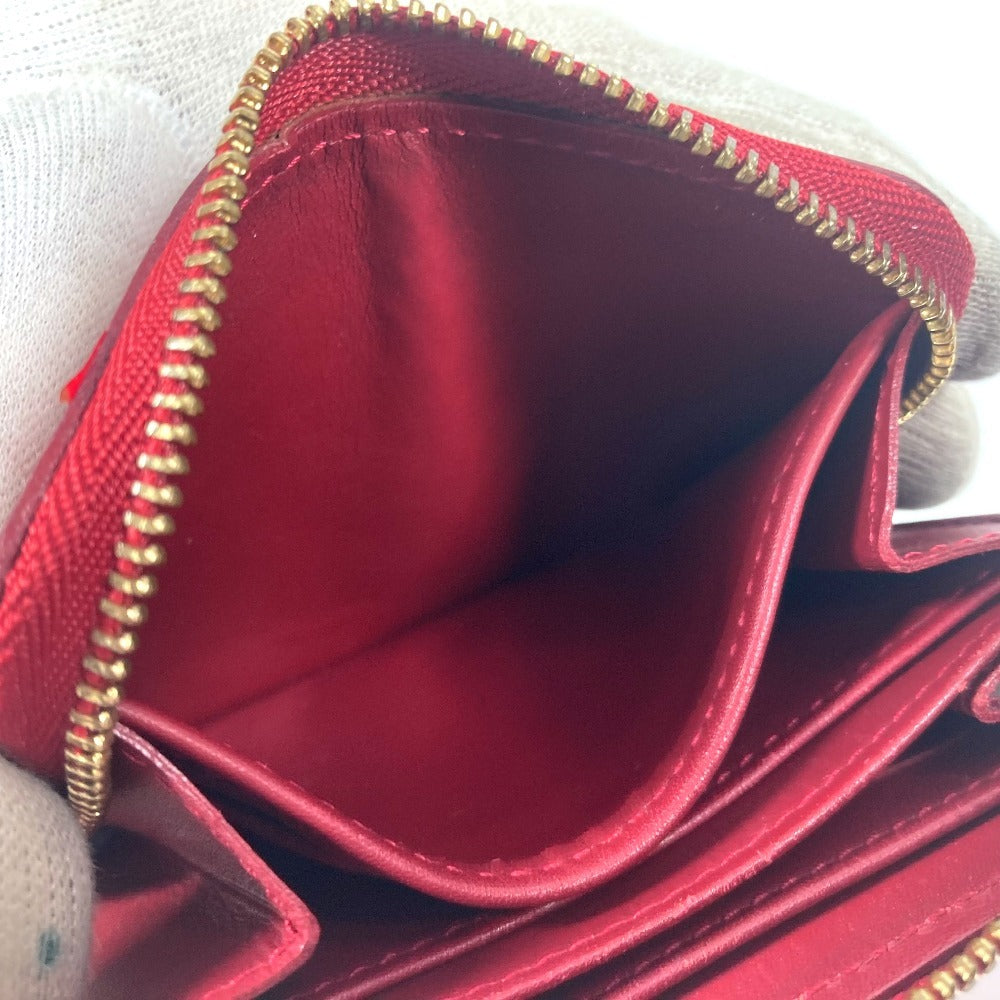 LOUIS VUITTON Coin case M91720 Monogram Vernis Red Monogram Vernis Ray Yule Zip around purse