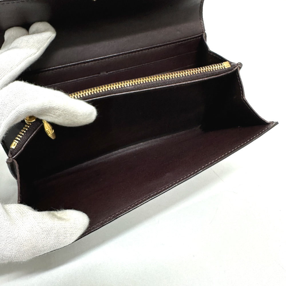 LOUIS VUITTON Long Wallet Purse M90152 Monogram Vernis Brown Portefeuille Sara