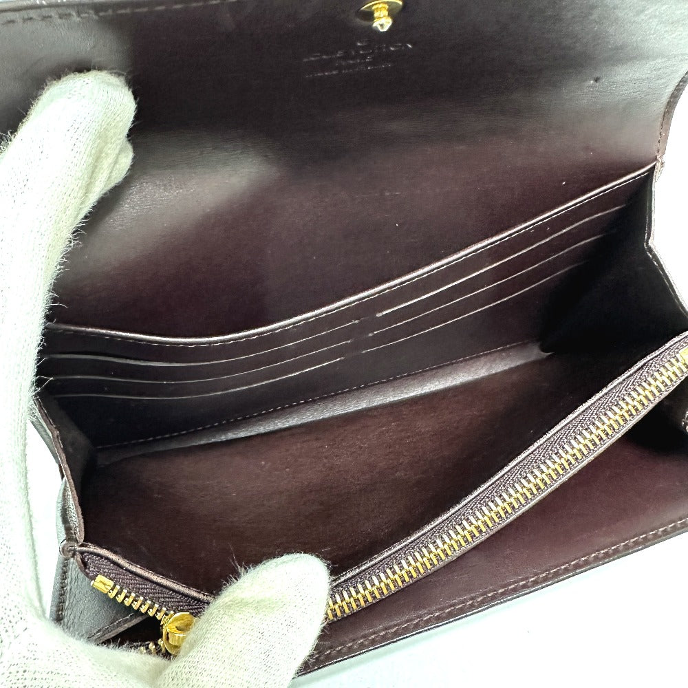 LOUIS VUITTON Long Wallet Purse M90152 Monogram Vernis Brown Portefeuille Sara