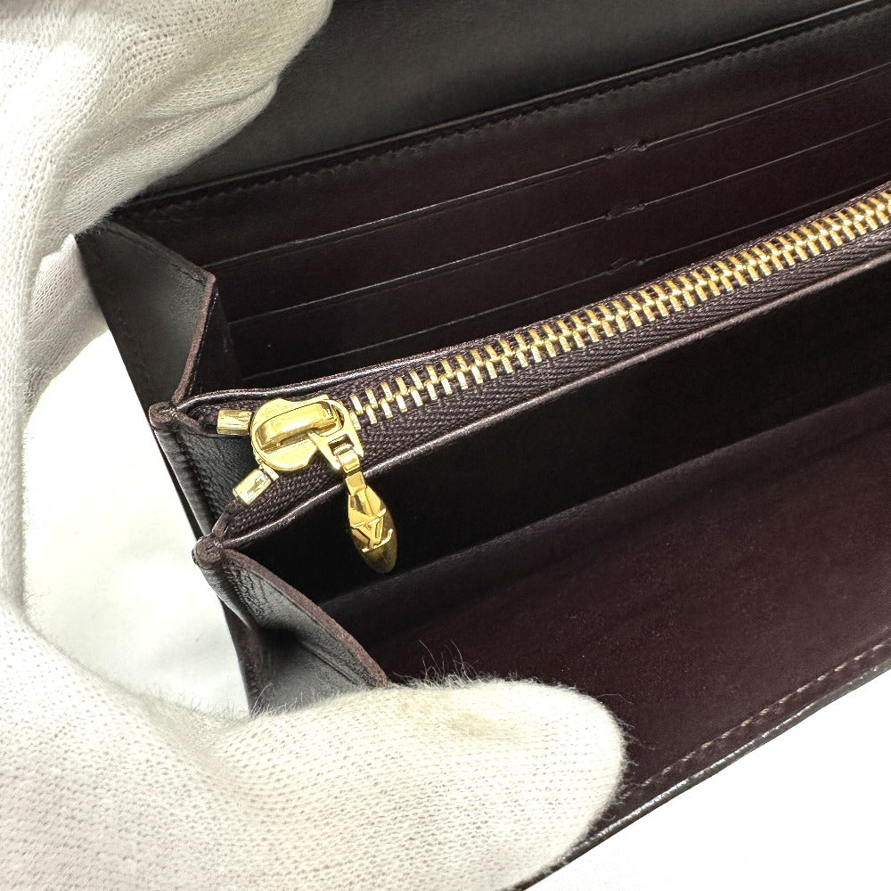 LOUIS VUITTON Long Wallet Purse M90152 Monogram Vernis Brown Portefeuille Sara