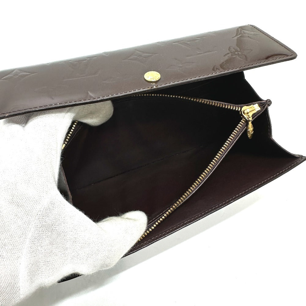 LOUIS VUITTON Long Wallet Purse M90152 Monogram Vernis Brown Portefeuille Sara