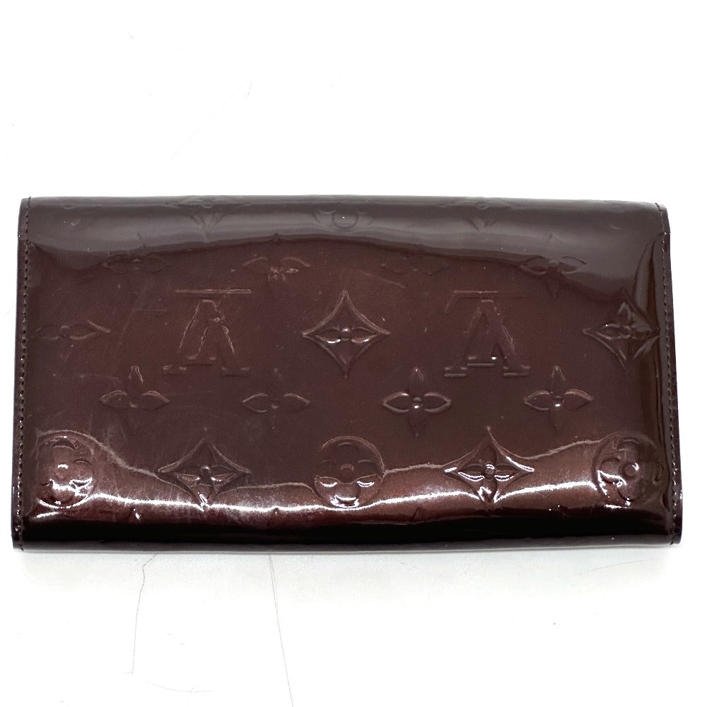 LOUIS VUITTON Long Wallet Purse M90152 Monogram Vernis Brown Portefeuille Sara
