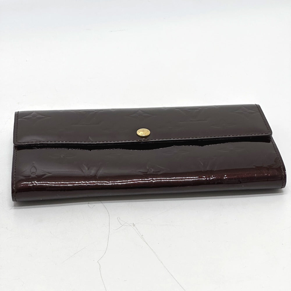 LOUIS VUITTON Long Wallet Purse M90152 Monogram Vernis Brown Portefeuille Sara