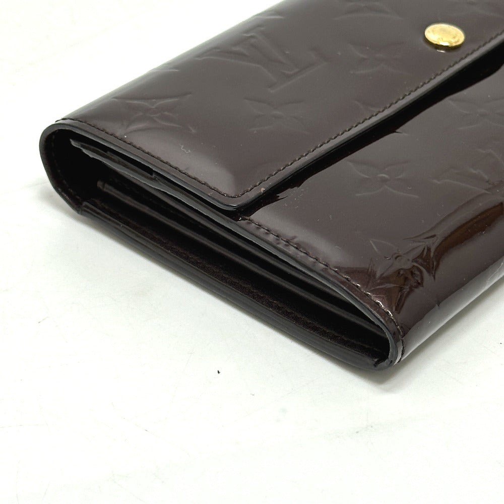 LOUIS VUITTON Long Wallet Purse M90152 Monogram Vernis Brown Portefeuille Sara