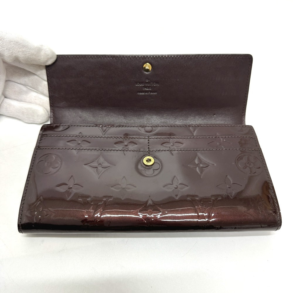 LOUIS VUITTON Long Wallet Purse M90152 Monogram Vernis Brown Portefeuille Sara