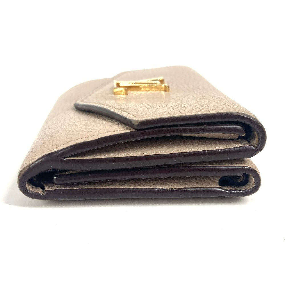 LOUIS VUITTON Trifold wallet M69340 Calf leather beige LV logo Portefeuille Rockmini