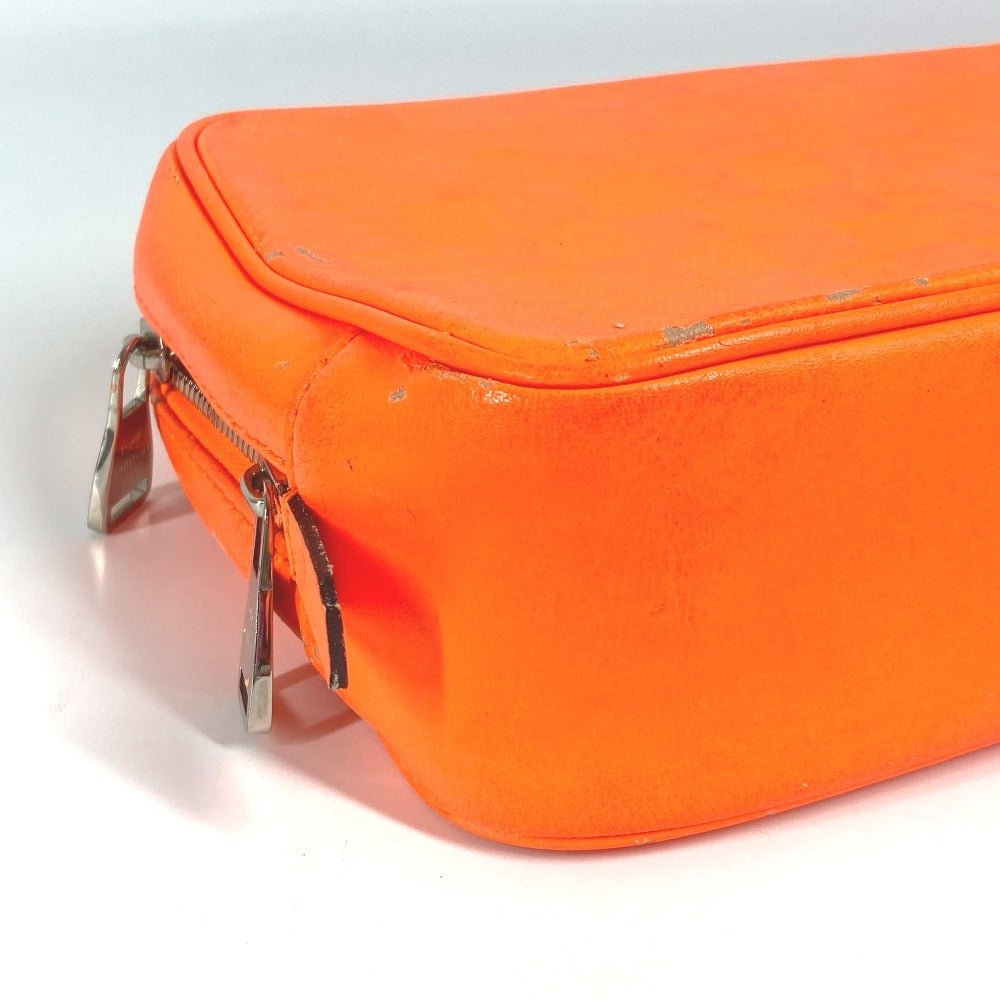 LOUIS VUITTON Pouch N23348 Damier Anfini Leather Orange Damier Anfini Truth Cracking T