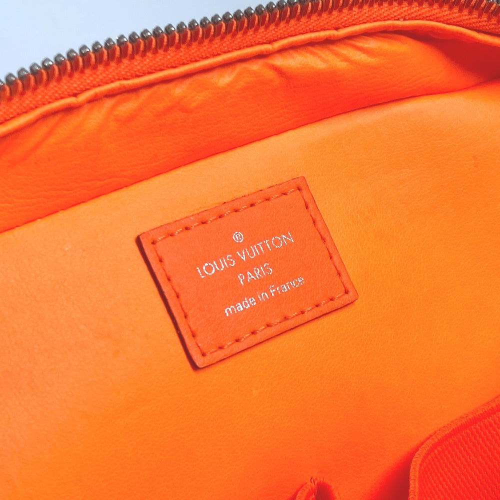 LOUIS VUITTON Pouch N23348 Damier Anfini Leather Orange Damier Anfini Truth Cracking T
