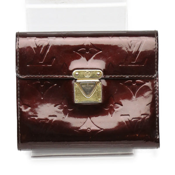 LOUIS VUITTON Tri-fold wallet M93520 Monogram Vernis Amarrant Vernis with coin pocket
