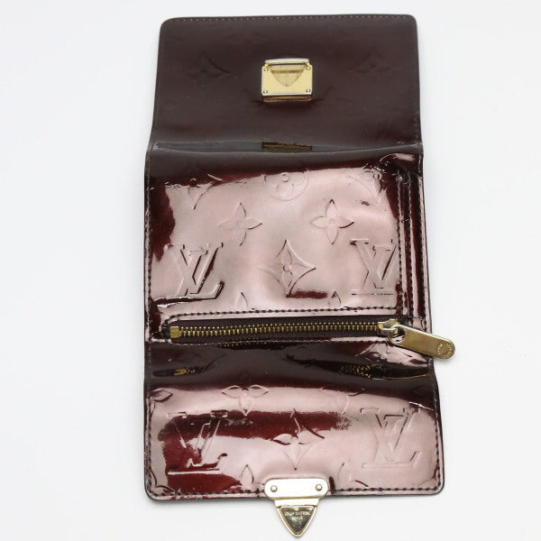 LOUIS VUITTON Tri-fold wallet M93520 Monogram Vernis Amarrant Vernis with coin pocket