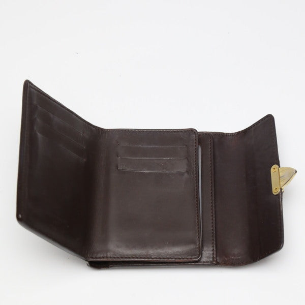 LOUIS VUITTON Tri-fold wallet M93520 Monogram Vernis Amarrant Vernis with coin pocket
