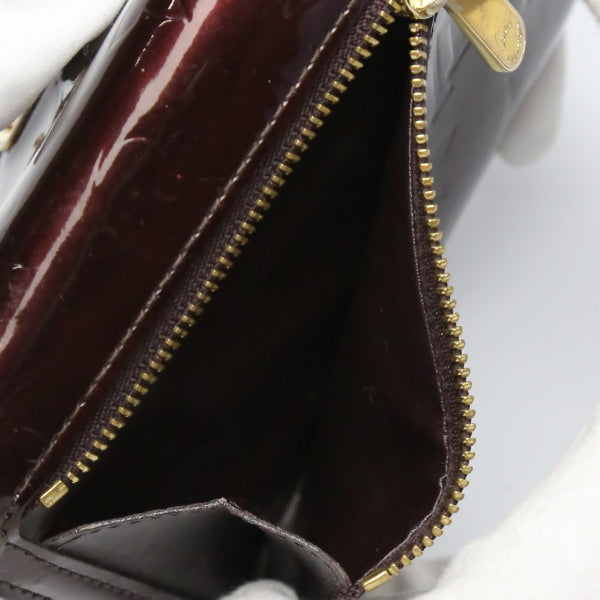 LOUIS VUITTON Tri-fold wallet M93520 Monogram Vernis Amarrant Vernis with coin pocket