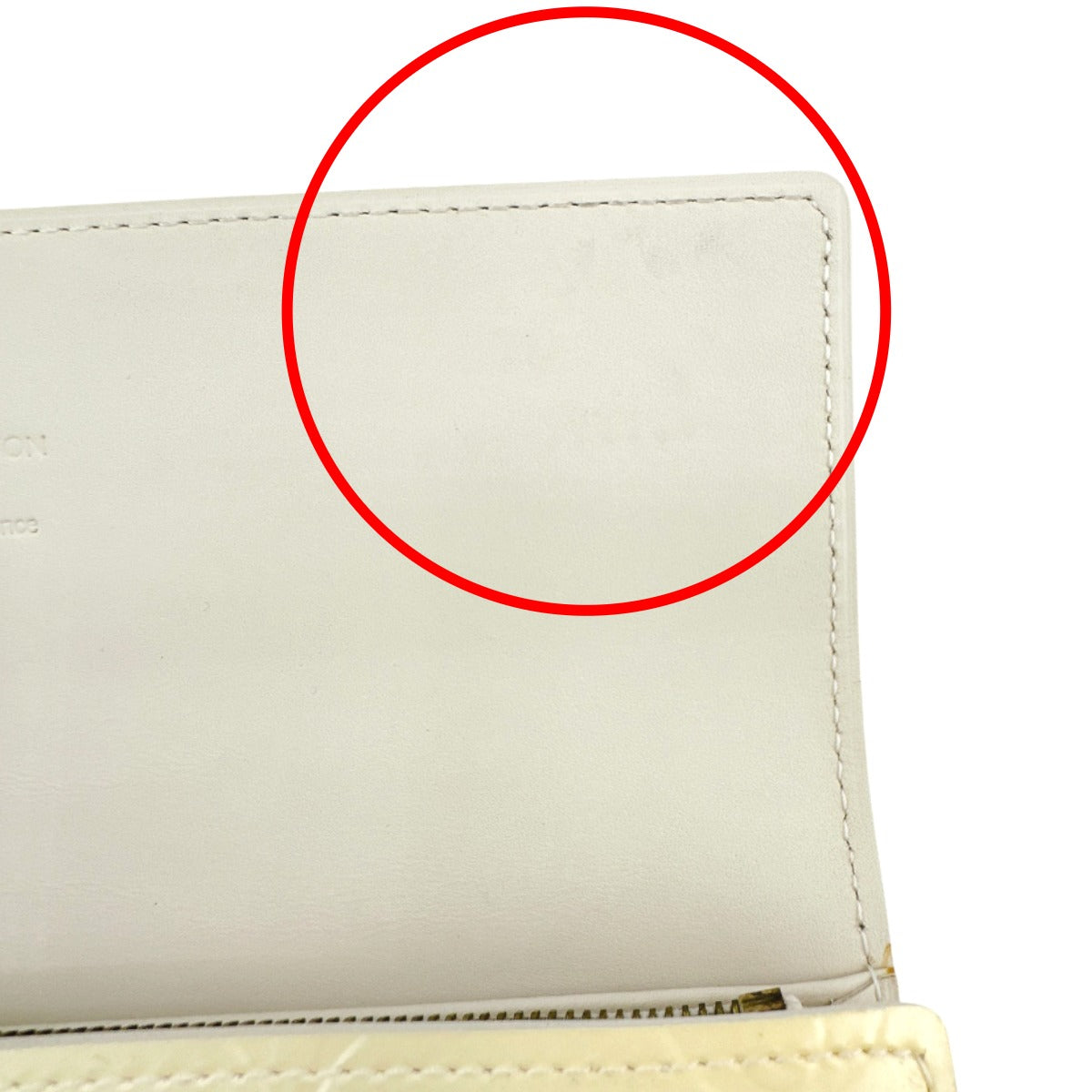 LOUIS VUITTON Long Wallet Purse M91382 Monogram Vernis Cream white Vernis Pochette Portomonnaie Credit Perle
