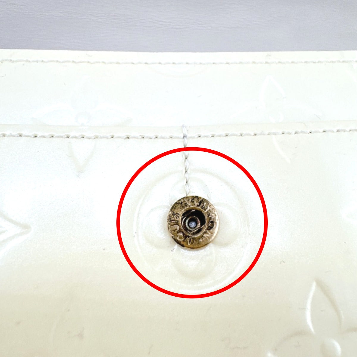 LOUIS VUITTON Long Wallet Purse M91382 Monogram Vernis Cream white Vernis Pochette Portomonnaie Credit Perle