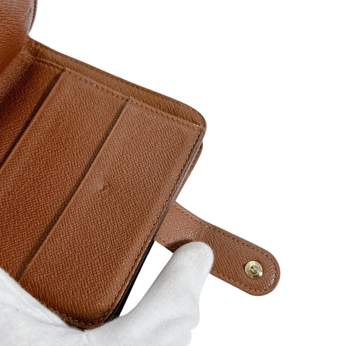 LOUIS VUITTON Bifold Wallet M61667 Monogram canvas Brown Monogram Compact zip