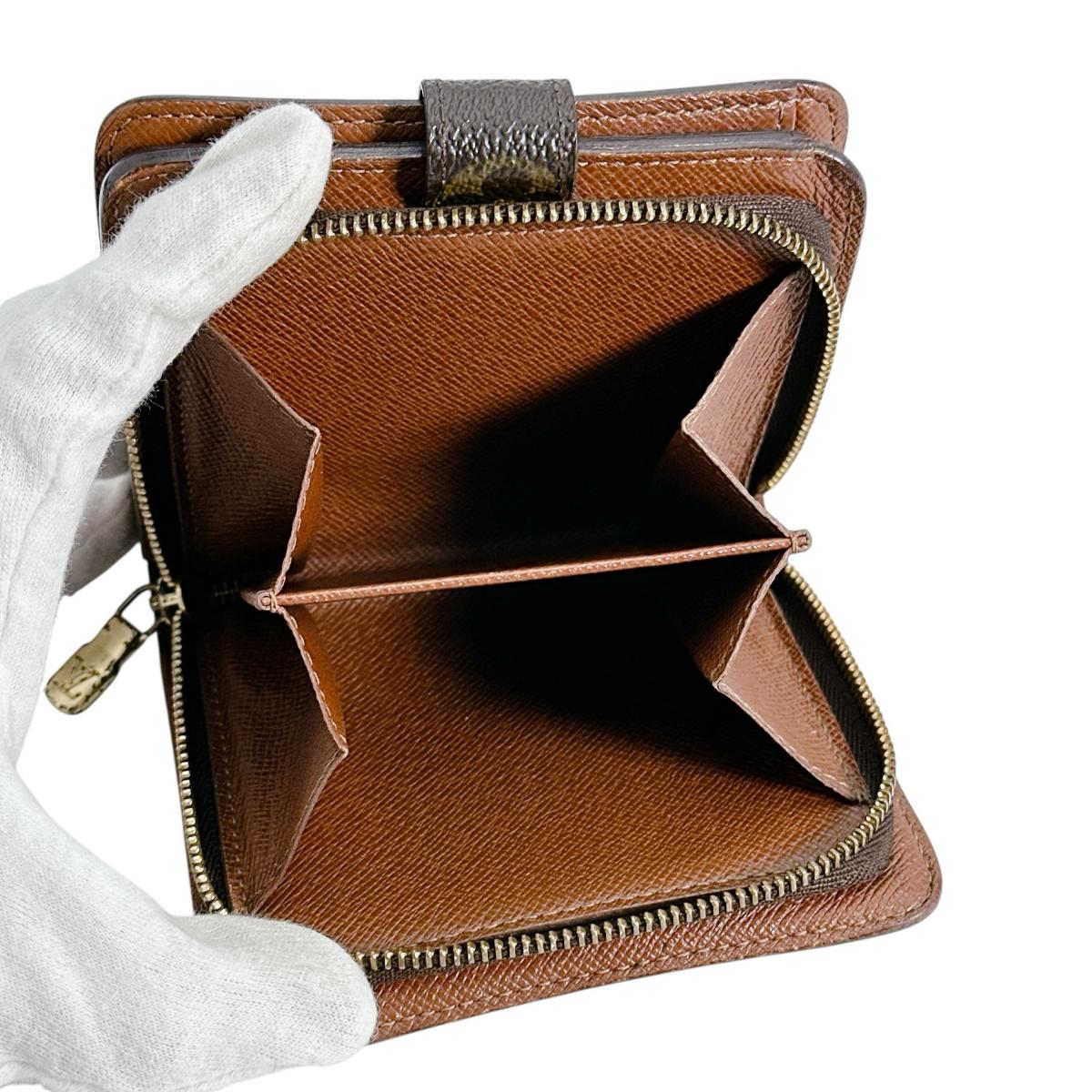 LOUIS VUITTON Bifold Wallet M61667 Monogram canvas Brown Monogram Compact zip