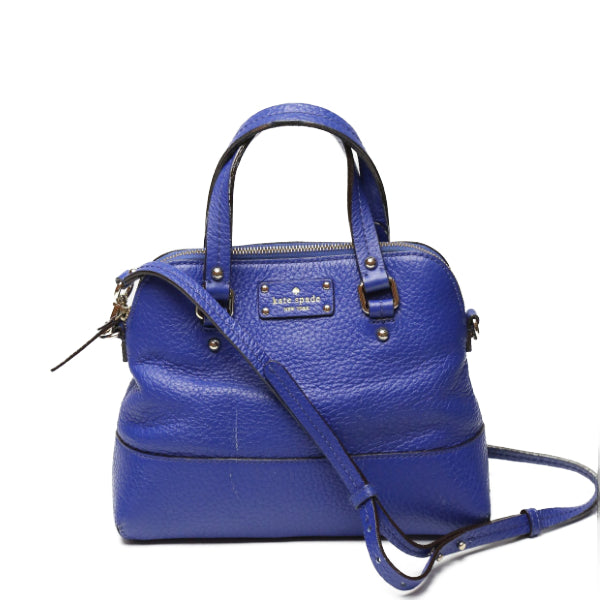 Kate Spade Handbag leather blue Shoulder 2WAY Women Used Authentic