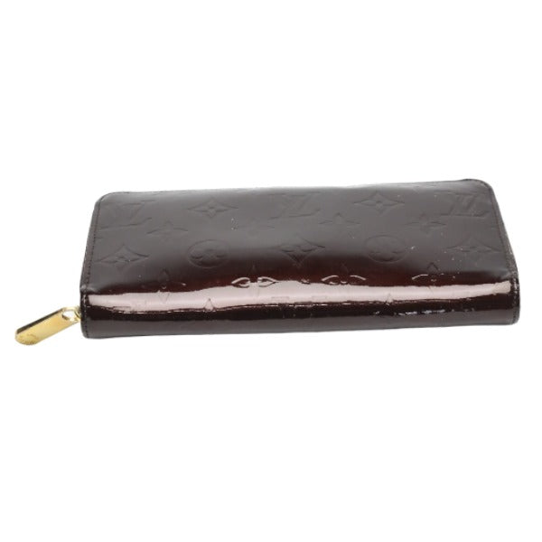 LOUIS VUITTON Long Wallet Purse M93522 Monogram Vernis Amarrant Zip Around Monogram Vernis Zippy wallet Women Used Authentic
