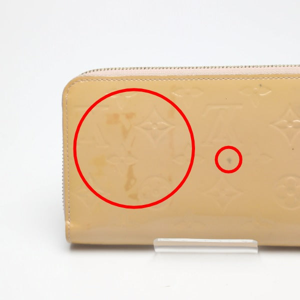 LOUIS VUITTON Long Wallet Purse M90076 Monogram Vernis Rose Angelique Vernis Zippy wallet