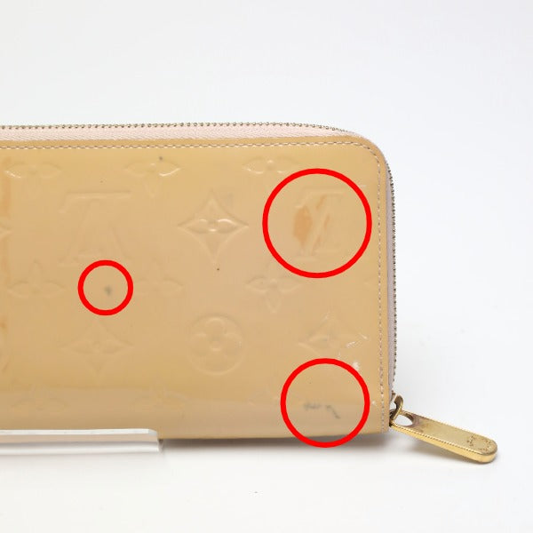 LOUIS VUITTON Long Wallet Purse M90076 Monogram Vernis Rose Angelique Vernis Zippy wallet
