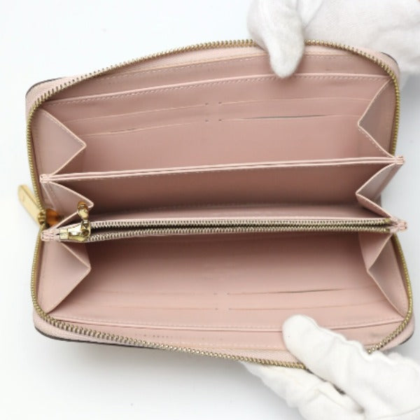 LOUIS VUITTON Long Wallet Purse M90076 Monogram Vernis Rose Angelique Vernis Zippy wallet