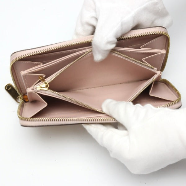 LOUIS VUITTON Long Wallet Purse M90076 Monogram Vernis Rose Angelique Vernis Zippy wallet