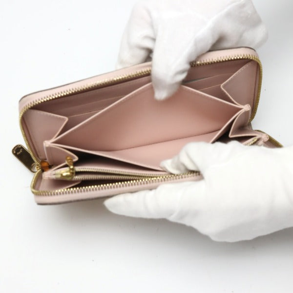 LOUIS VUITTON Long Wallet Purse M90076 Monogram Vernis Rose Angelique Vernis Zippy wallet