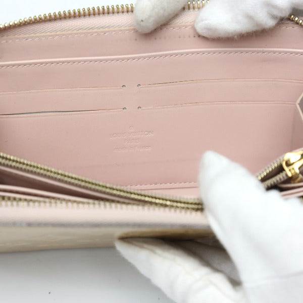 LOUIS VUITTON Long Wallet Purse M90076 Monogram Vernis Rose Angelique Vernis Zippy wallet