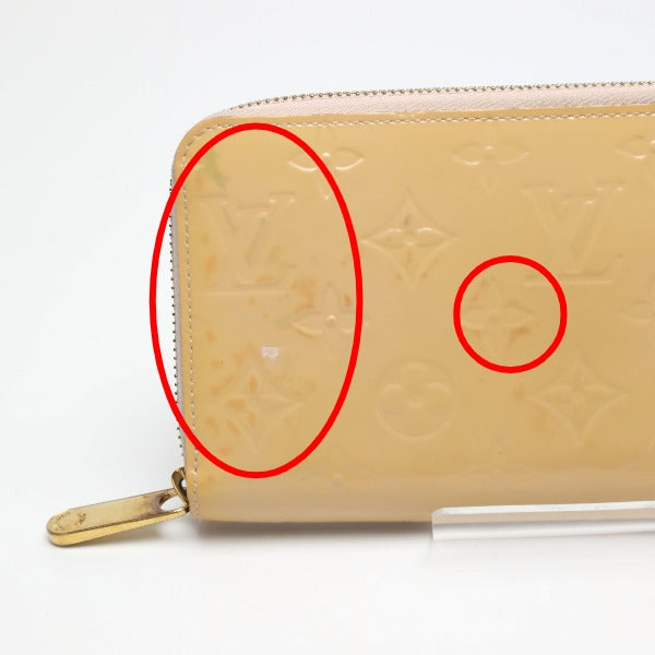 LOUIS VUITTON Long Wallet Purse M90076 Monogram Vernis Rose Angelique Vernis Zippy wallet