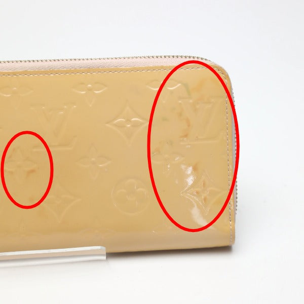 LOUIS VUITTON Long Wallet Purse M90076 Monogram Vernis Rose Angelique Vernis Zippy wallet