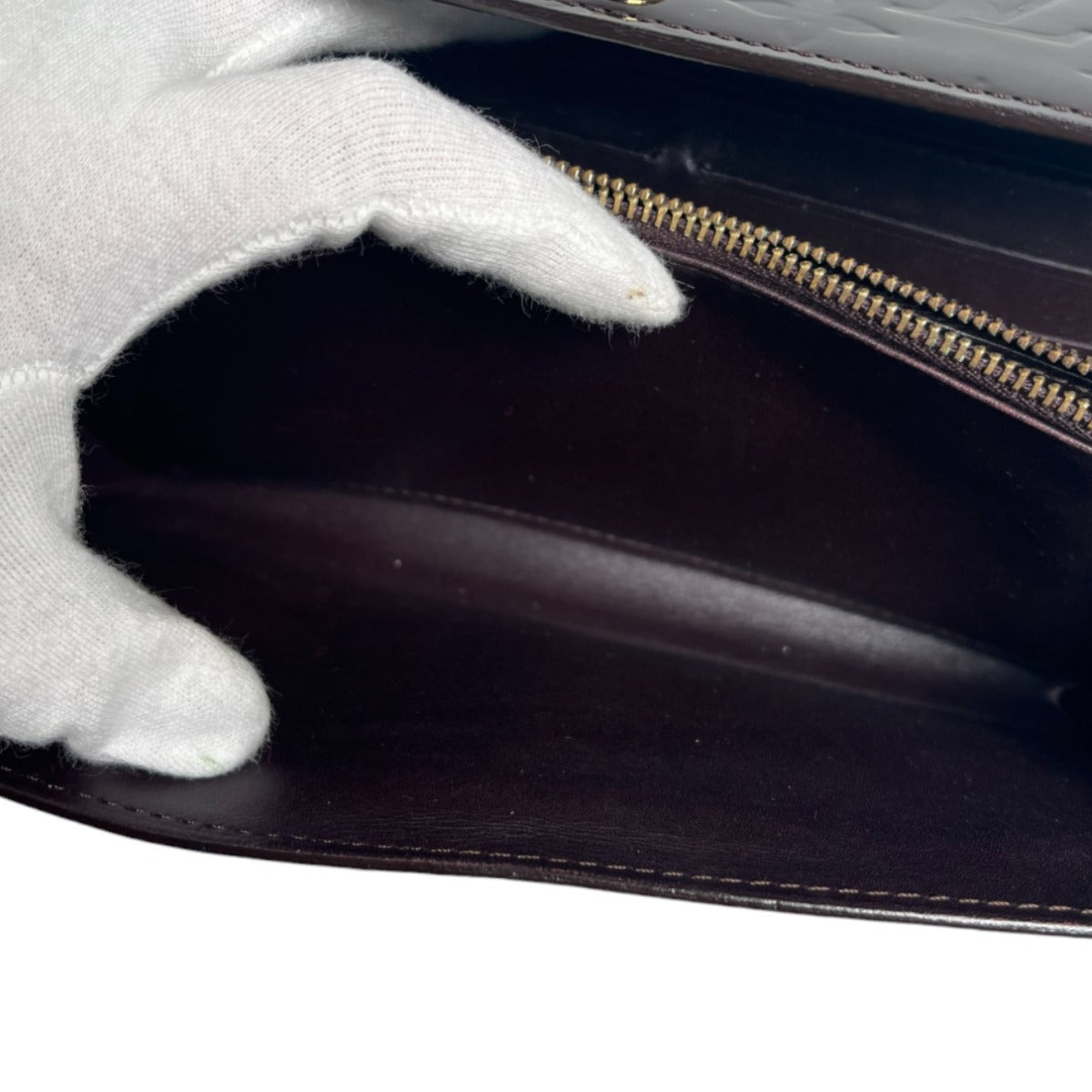 LOUIS VUITTON Long Wallet Purse M93524 Monogram Vernis Amarrant Vernis With 2-fold zipper