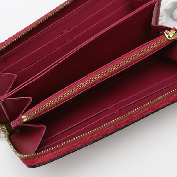 LOUIS VUITTON Long Wallet Purse M61379 Monogram Vernis Magenta Vernis Zippy wallet